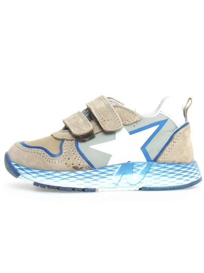Leder-Sneakers "Althidon" in Beige/ Blau