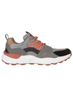 Leder-Sneakers "Bendino Dormer" in Grau/ Orange