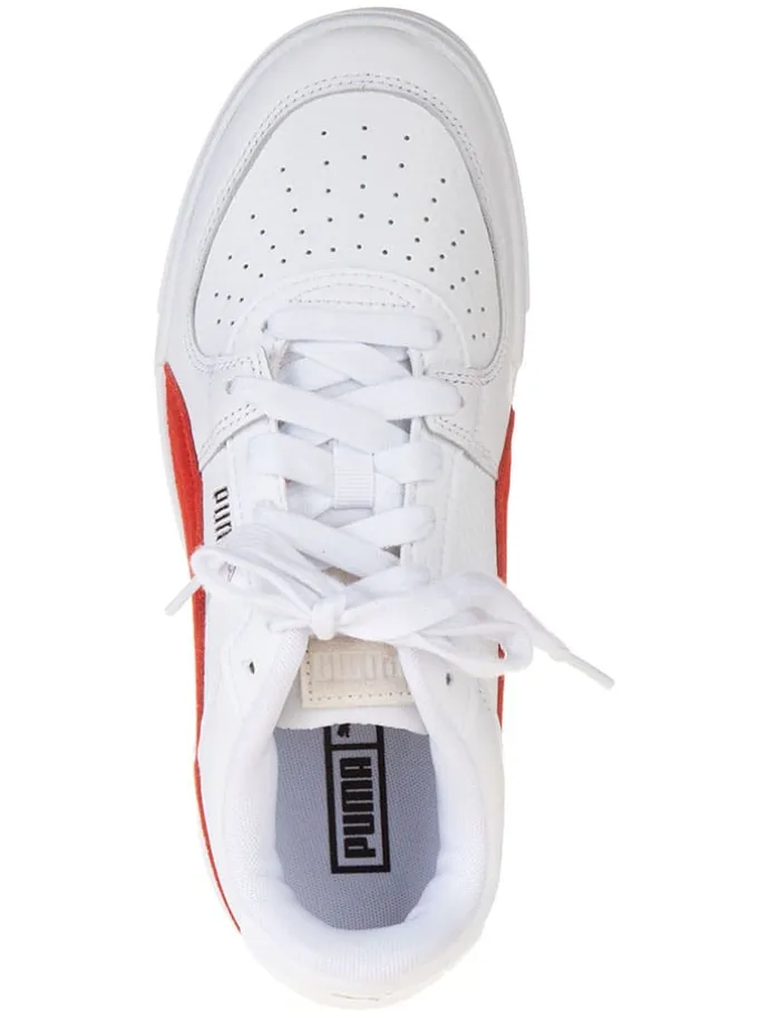 Leder-Sneakers "Ca Pro Suede" in Weiß/ Rot