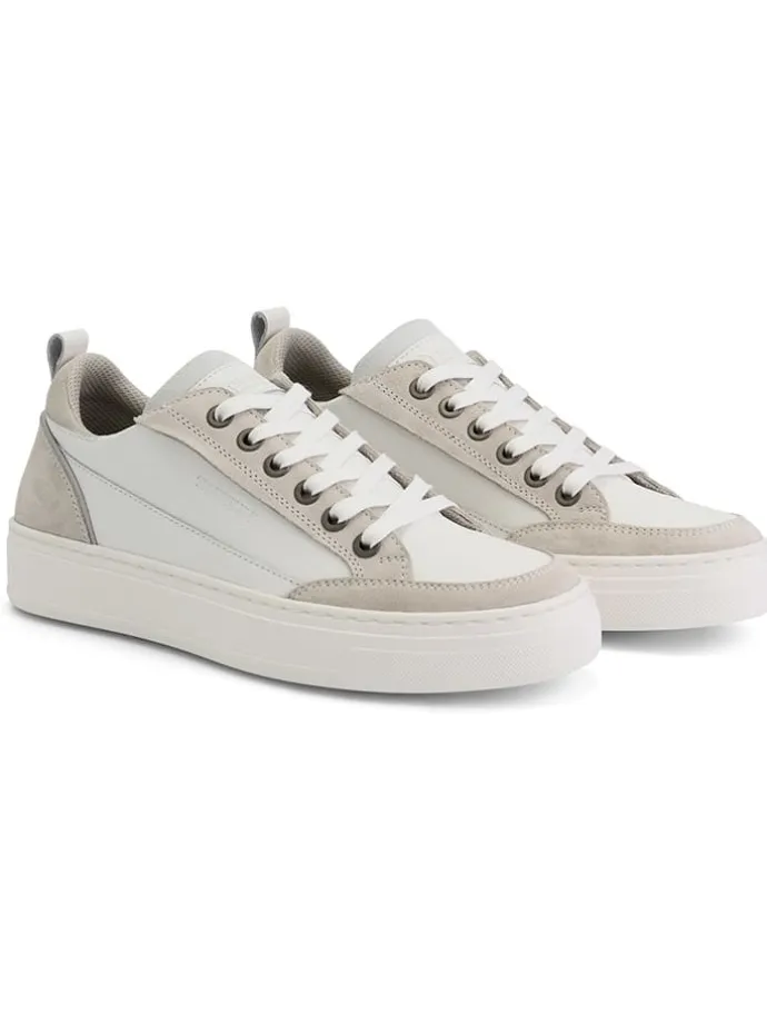 Leder-Sneakers "Caris" in Weiß/ Beige
