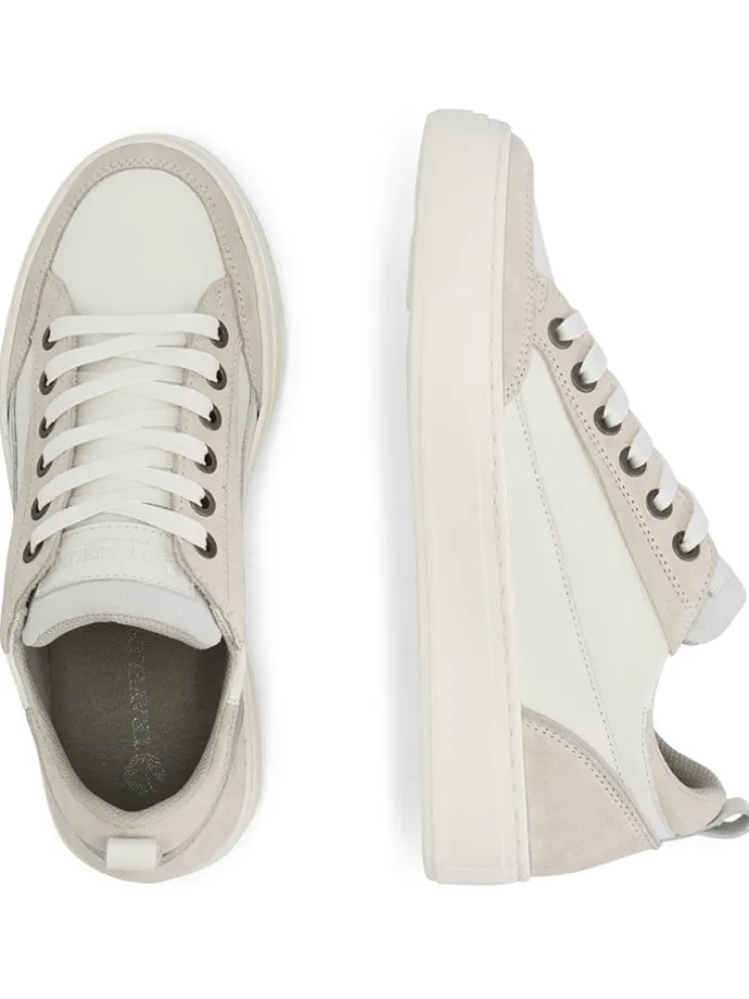 Leder-Sneakers "Caris" in Weiß/ Beige