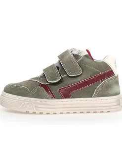 Leder-Sneakers "Ceonia" in Khaki/ Rot
