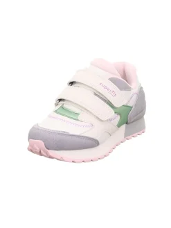 Leder-Sneakers "Dash" in Weiß/ Lila/ Rosa