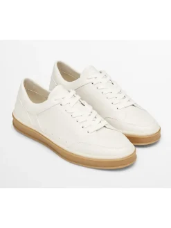 Leder-Sneakers "Enrique" in Creme