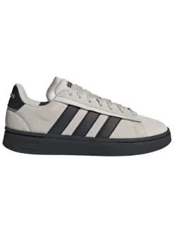 Leder-Sneakers "Grand Court Alpha" in Grau/ Schwarz