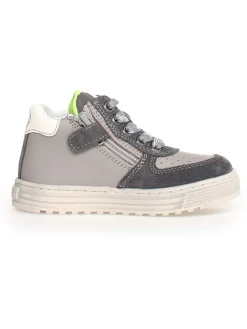 Leder-Sneakers "Hess" in Grau/ Anthrazit