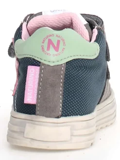 Leder-Sneakers "Hess" in Grau/ Dunkelblau/ Rosa