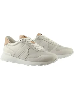 Leder-Sneakers in Beige