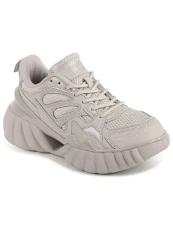 Leder-Sneakers in Beige