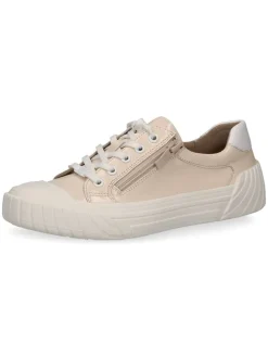 Leder-Sneakers in Beige