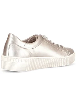 Leder-Sneakers in Beige