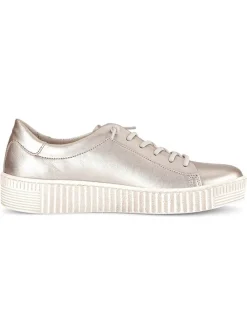 Leder-Sneakers in Beige