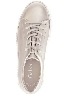 Leder-Sneakers in Beige