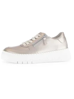 Leder-Sneakers in Beige