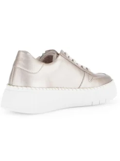 Leder-Sneakers in Beige
