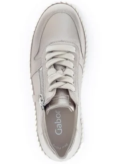 Leder-Sneakers in Beige