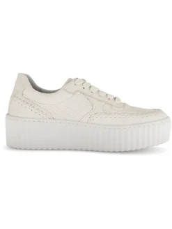 Leder-Sneakers in Beige