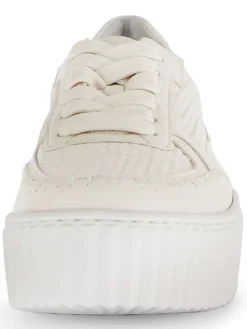 Leder-Sneakers in Beige