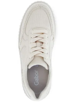 Leder-Sneakers in Beige