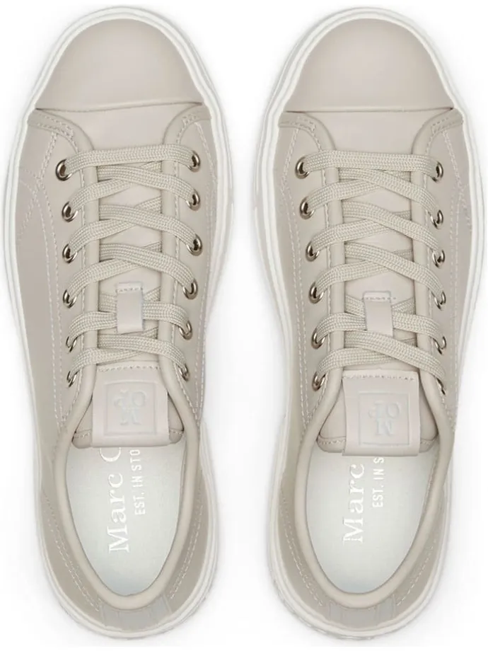 Leder-Sneakers in Beige
