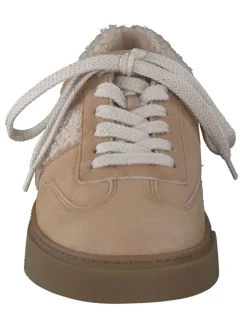 Leder-Sneakers in Beige