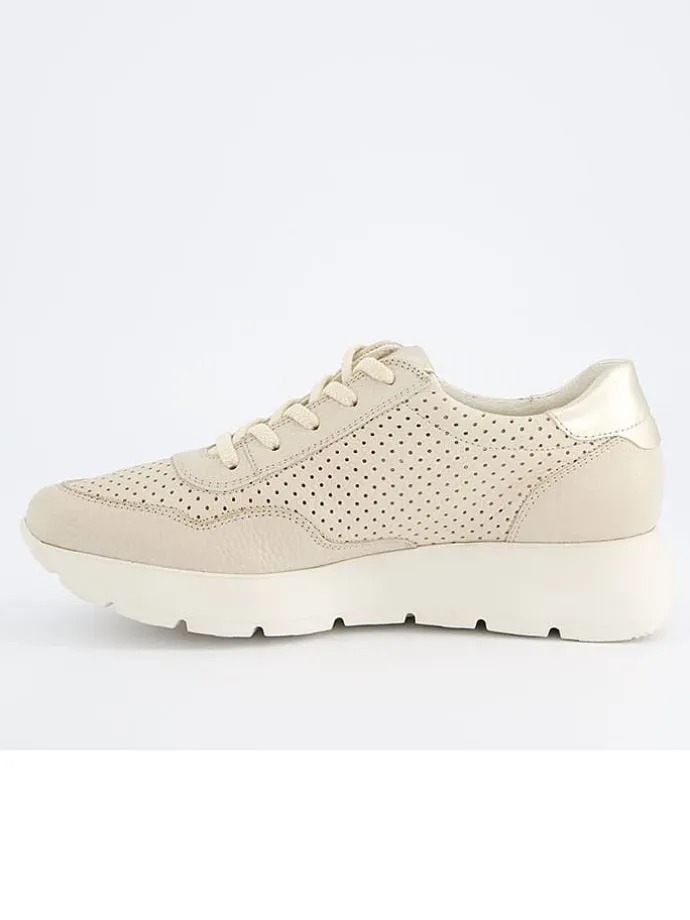 Leder-Sneakers in Beige
