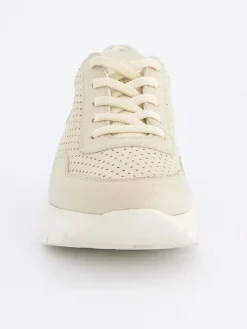 Leder-Sneakers in Beige
