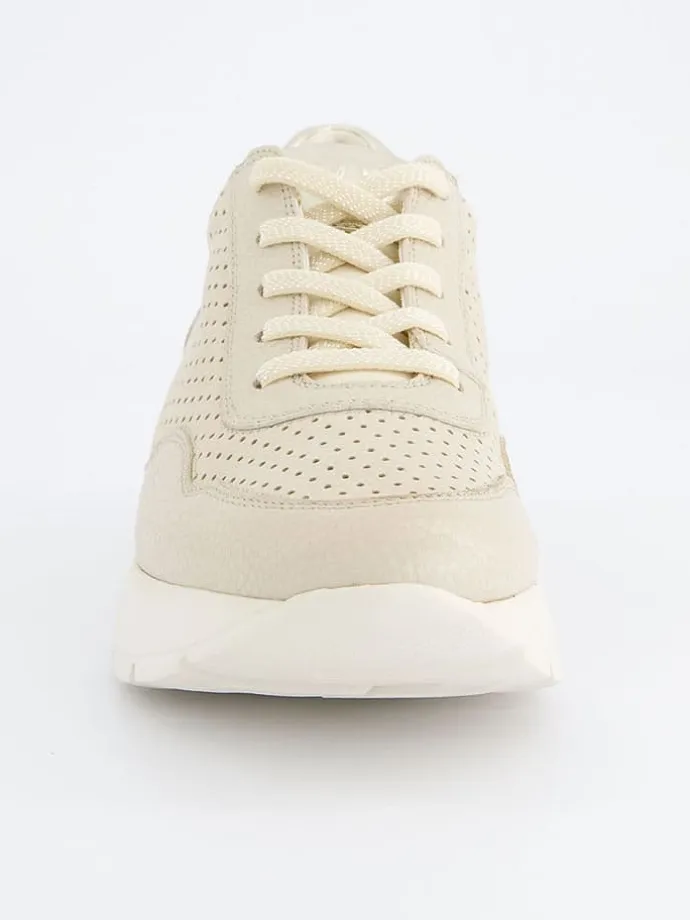 Leder-Sneakers in Beige