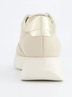 Leder-Sneakers in Beige