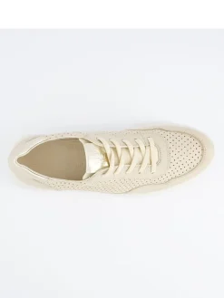 Leder-Sneakers in Beige