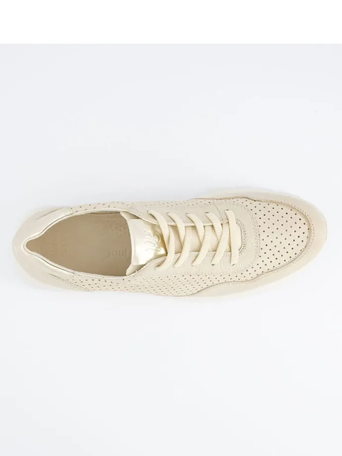 Leder-Sneakers in Beige