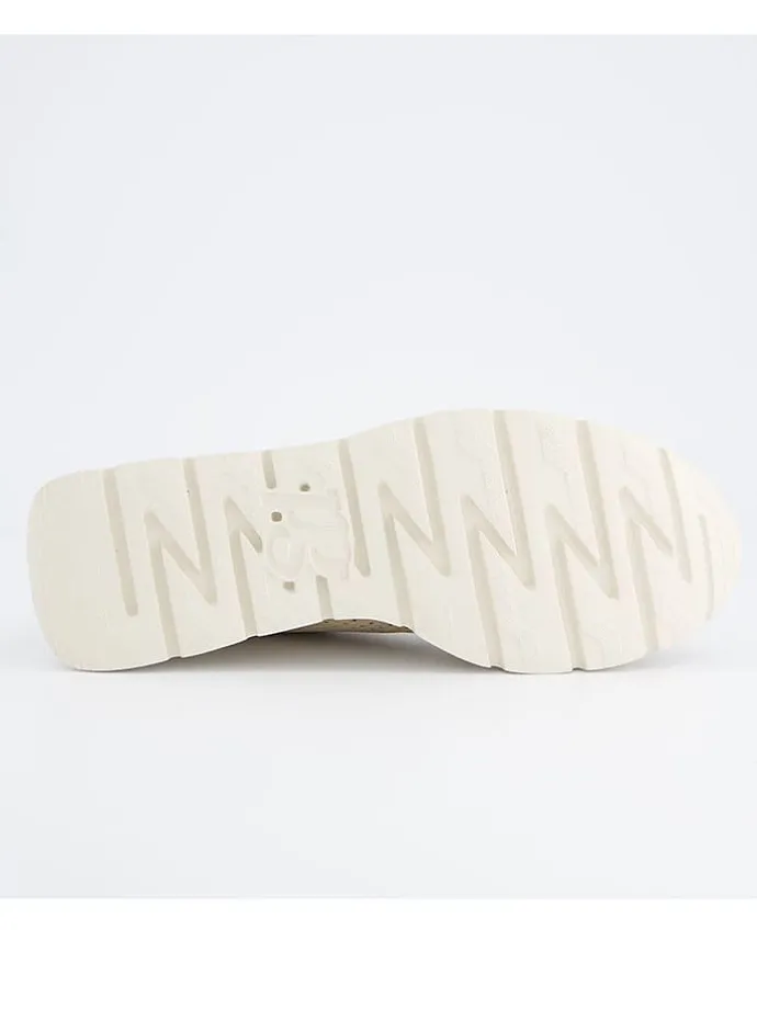 Leder-Sneakers in Beige