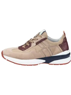 Leder-Sneakers in Beige/ Bordeaux