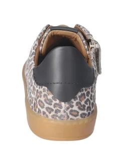 Leder-Sneakers in Beige/ Braun