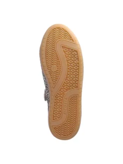 Leder-Sneakers in Beige/ Braun