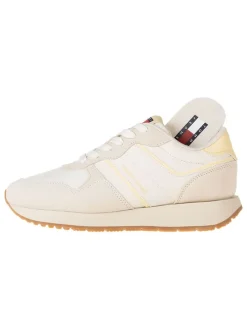 Leder-Sneakers in Beige/ Gelb