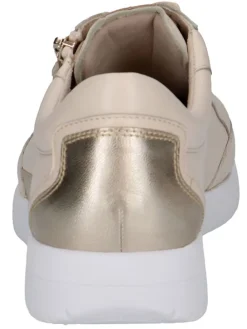 Leder-Sneakers in Beige/ Gold