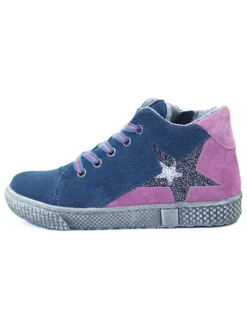 Leder-Sneakers in Blau