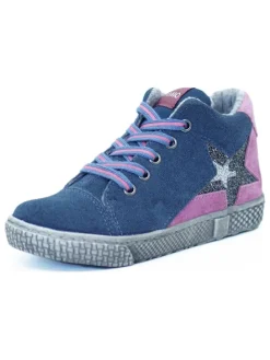 Leder-Sneakers in Blau