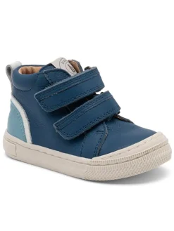 Leder-Sneakers in Blau/ Hellblau/ Weiß