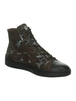 Leder-Sneakers in Braun