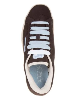 Leder-Sneakers in Braun