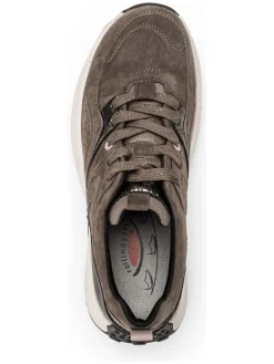 Leder-Sneakers in Braun