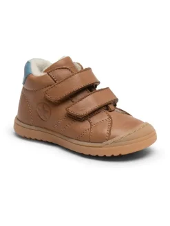 Leder-Sneakers in Camel
