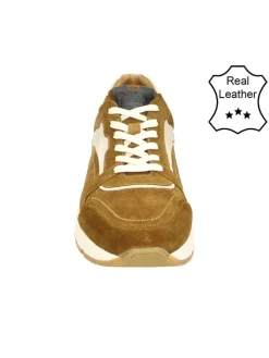 Leder-Sneakers in Cognac