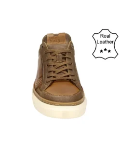 Leder-Sneakers in Cognac