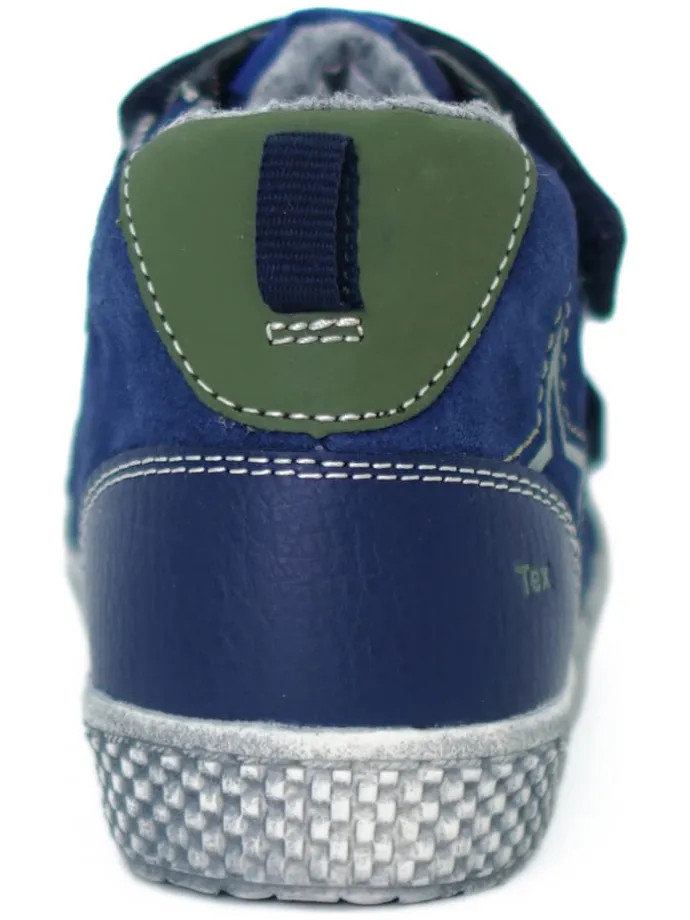 Leder-Sneakers in Dunkelblau