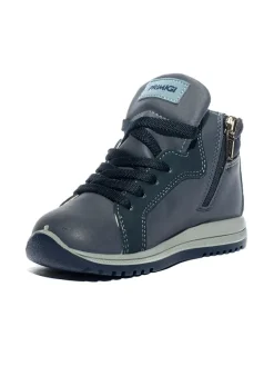 Leder-Sneakers in Dunkelblau