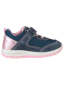 Leder-Sneakers in Dunkelblau