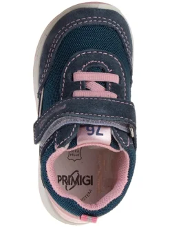 Leder-Sneakers in Dunkelblau